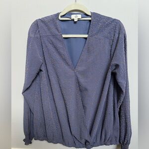 Entro Blue and Gold Patterned Blouse